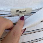 Madewell Size XXS Striped Balloon Sleeve White long sleeve top raglan Photo 3