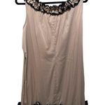 Maggy London Taupe Black Ruffle Pleated Sleeveless Mini Dress Sz 14 Women Photo 2