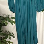Anthropologie Gwendolyn Asymmetric Maxi Dress Blue Teal Size 0 Photo 6