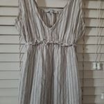 The Vanity Room  XL beige and cream V-neck tank top and ruffle bottom bottom dres Photo 1