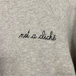 Maison Labiche “Not‎ a Cliché” Crewneck Organic Cotton Sweatshirt Size XS Gray Photo 5
