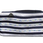 Navy Stripe Travel Kit Makeup Bag Zippered Storage Pouch Pencil Case NWT White Photo 1