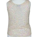 Vintage 90s Y2K 100% Silk White Going Out Top Sequins. Large. Bachelorette Fairy Photo 3