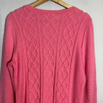 Talbots Lambswool Cable Knit Crewneck Sweater Women's Medium Pink Pullover Wool Photo 9