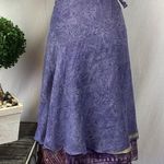 100% Silk Urban Nomad Print Wrap Tie Midi Mid Length Bohemian Skirt OS Blue Size undefined Photo 1