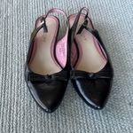 Kenneth Cole Reaction Black Leather Bow Kitten Heels Slingback Pumps Sz 7 Photo 9