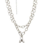 Amber Sceats Large Chain Layered Necklace in Silver Womens Chunky 2 pieces Photo 0