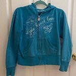 Y2K Zip Up Hoodie Blue Photo 2