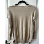 Evereve  V-Neck Ribbed Sleeve Heathered Light Tan Tunic Sweater XS Viscose soft Photo 1