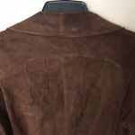 Ladies brown bottom down leather top size small Photo 12