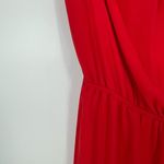BCBGMAXAZRIA  Women's Red Sleeveless‎ Cut-Out Shoulder Detail Jumpsuit Size XS Photo 6