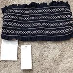 Tory Burch New.  black smocked bikini top. XS Photo 3