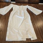 Anthropologie BHLDN Dress The Population Erin Dress white off the shoulder cocktail mini dress Photo 3