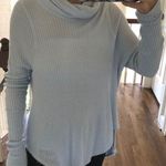 Free People Light Blue Turtleneck Henley  Photo 0