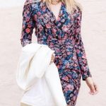 IRO ππ Floral Fling Sheath Dress ~ 100% Silk Print 38 Ruched Draped Long Sleeve Photo 6