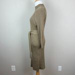 Calvin Klein  Sweater Dress Women Large Brown Belted Ribbed Knit‎ 3/4 Sleeve Slim Photo 4