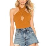 House of Harlow X Revolve Linde Cross Chest Cut Out Ribbed Bodysuit Size Black Size M Photo 0