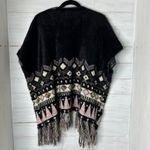 Desheng Black Patterned Multicolor Fair Isle Cardigan/Poncho/Wrap Photo 1