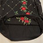 Victoria Jones Women's M Black Floral Embroidered Vintage Sweater Photo 6