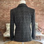 White House | Black Market WHBM Studio Trophy Plaid Black Grey Tweed Knit Double Breasted Blazer 4 Photo 8