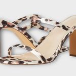 The Drop Women's Leopard Avery Square Toe Two Strap High Heeled Sandal Sz 8.5 Brown Photo 0