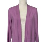 LOGO By Lori Goldstein  Duster Chiffon Hem Women’s Size S Purple Cardigan Photo 2