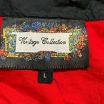 Vintage Collection Red Black Floral Embroidered Long Sleeve Western Shirt Large Red Photo 6