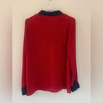 Free People  Horse Print Flowy Half Buttoned
Collared Blouse Flowy Equestrian SM Photo 1