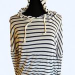 Freshman Vintage striped light long sleeve shirt with hood Size S White Photo 4