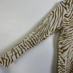 J. McLaughlin  Cashmere Sweater Womens S Cream Tan Pullover Animal Print Zebra Photo 3