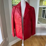 Vintage Studio Works Cherry Red Leather Jacket Coat Size Small Photo 4
