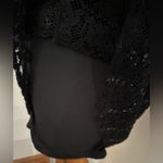 ECI  New York Black Midi Lace & Sequence Skirt Sz M. Closure Zipper On Side. Photo 6