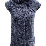 Derek Heart  Chunky Knit‎ Cardigan Sweater Juniors Size S Gray 2 Button High Neck Photo 0