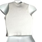 SheIn  Graphic Print Letter Angel Rib Knit Crop Tank Top Medium White Blue Photo 1