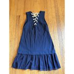 Grey State Dress Womens Small Midnight Navy Daily Rope Lace Back Mesh Ruffle Hem Blue Photo 7