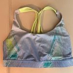 Lululemon Energy Bra Size 4 Blue/Yellow Print Photo 0