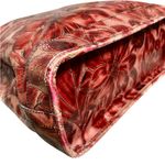 Brahmin Vintage  Red Floral Embossed Leather Shoulder Bag w/ Interior Storage Photo 7