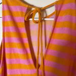 ZARA ‎ Women's Maxi Dress Striped Sleeveless Orange Pink Tie Back Size Small Photo 5