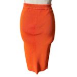 Milly New Knit Midi Skirt in Pink & Coral Ribbed Compression NWT Size Small Photo 4