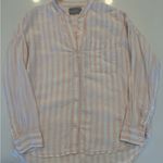 Everlane Womens Light Pink Striped 100% Linen Shirt Photo 2