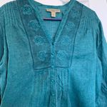 Nine West Vintage America Collection Size Large Green Blouse Photo 1