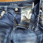 GRACE IN LA Jeans Bootcut Med Wash Bling Flap Pocket Embellished Distressed 28 Photo 9
