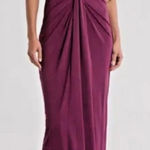 Cinq A Sept Kaily Maroon Backless Halter Gown Photo 0