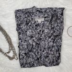 Dana Buchman  Black & White Snakeskin Button Down Pattern Top XL Photo 2