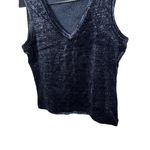 Vintage Wanted Clothing Company‎ Black Shimmery V neck Sleeveless Tank Top Large Photo 2