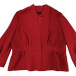 Halogen  V-neck Blazer Jacket Women's Size XXL Dark Orange‎ Coral Flowy Peplum Photo 1