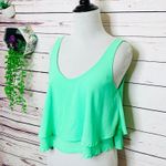 Iris Mint Green Layered Flounce Festival Crop Top Tank Top Size Small Photo 3