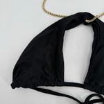 PILYQ PQ SWIM Gwen Bikini Top Size Medium NWT Black Gold Chain Swim Glam Halter Photo 11