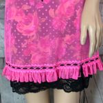 Victoria's Secret Pink Teddy Cami Black Lace Trim 36C Sexy Photo 3