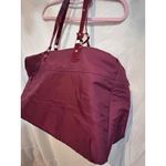Estée Lauder Estee Lauder Burgundy Nylon Patent Leather Trim Tote Bag Travel Weekender Photo 2